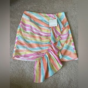 Multi color mini skirt
